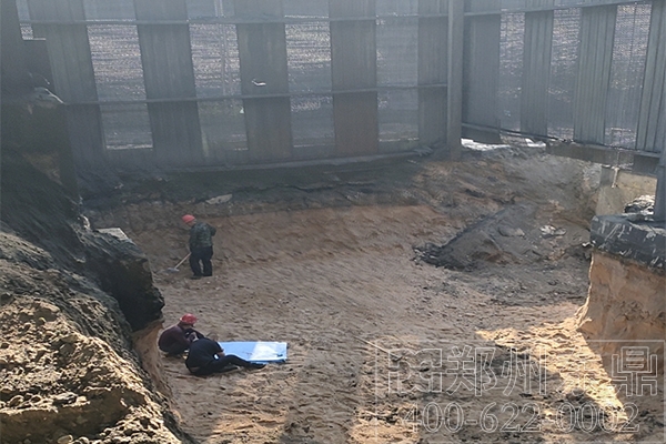 内蒙古煤泥烘干机基础建设施工现场