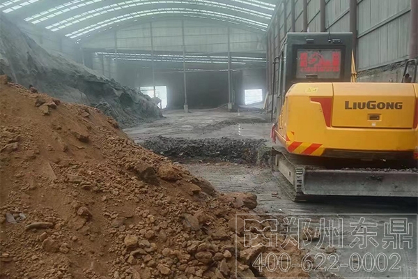 陕西600吨煤泥烘干设备项目基础建设施工现场