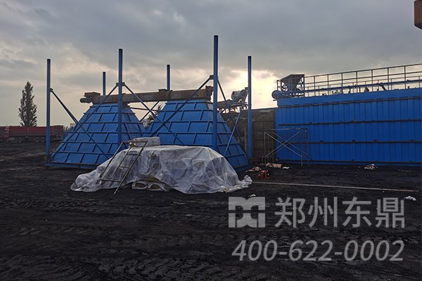 煤泥烘干机生产线现场实拍图